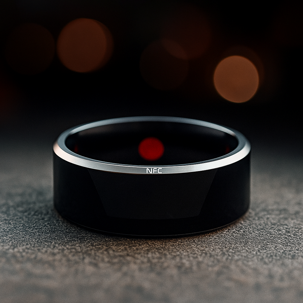 Smart Ring Wearable Device Multifunctional Black High-tech